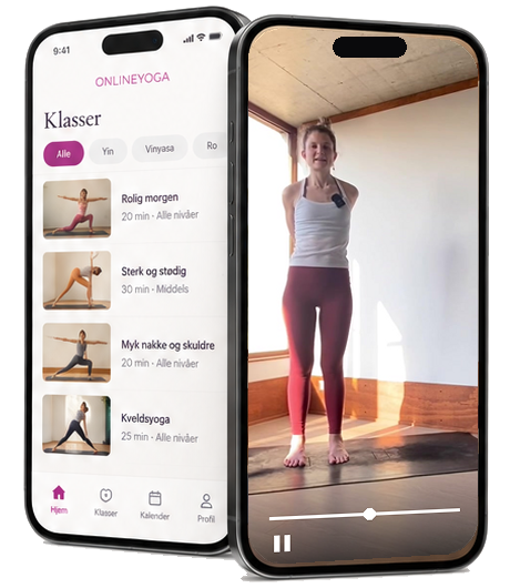OnlineYoga-appen på iPhone: klasser og avspilling